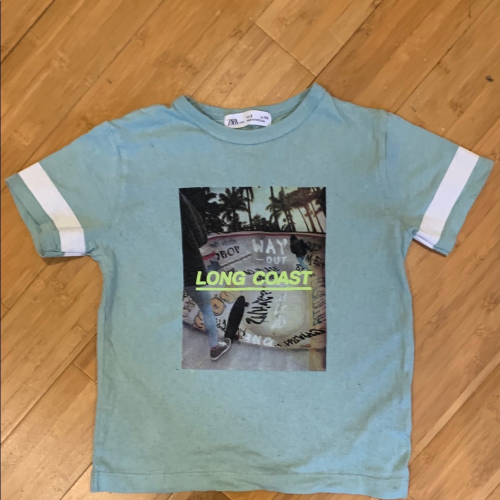 Boys Green Zara skater t-shirt